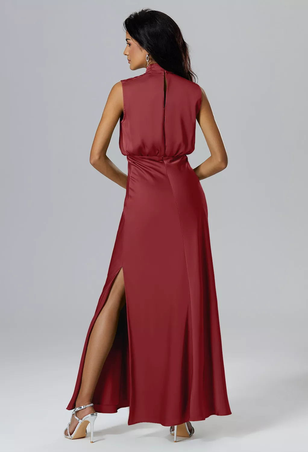 AW Maryjo Burgundy  Long Bridesmaid Dresses